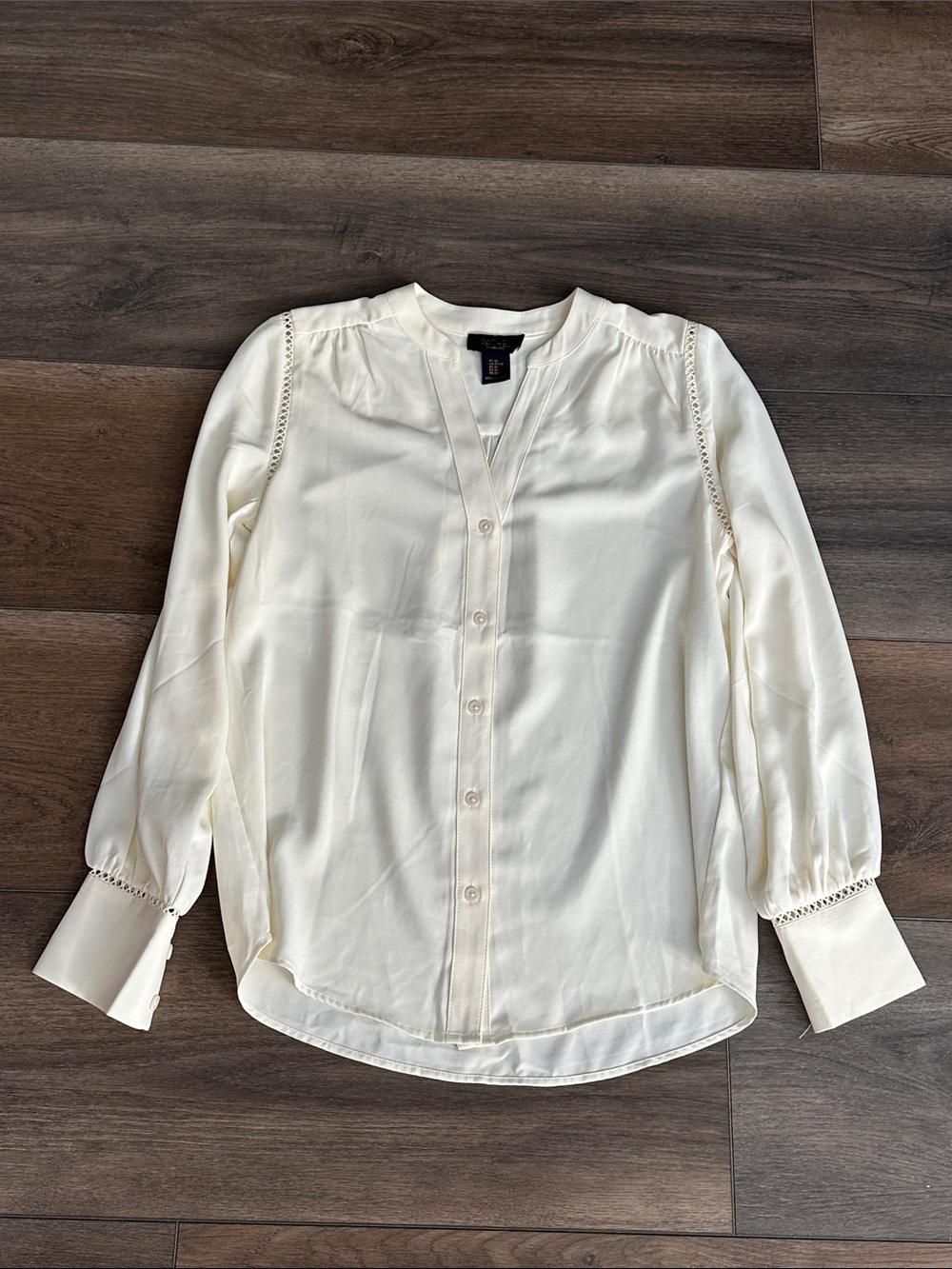 RACHEL Rachel Roy Cream Button-Front V-Neck Blouse